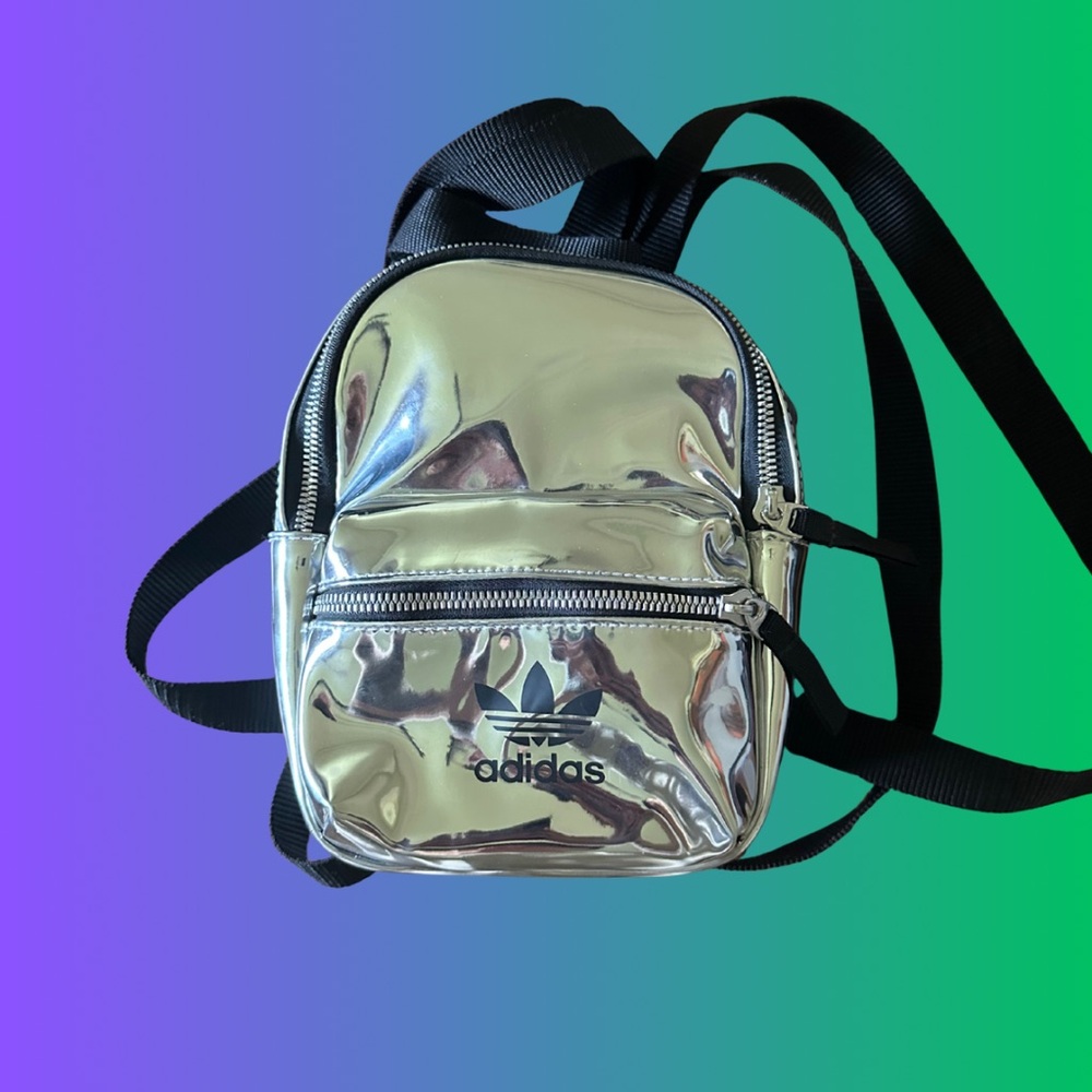 RARE adidas orignal Mini Airliner Backpack Silver Metallic / Black ED5884
